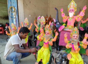भारतीय मूर्तिलाई विस्थापित गराउँदै नेपालगञ्जका मूर्तिकार