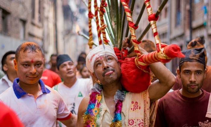 भक्तपुरमा आज विशेष ‘जिब्रो छेड्ने जात्रा’, नगर परिक्रमा हुँदै